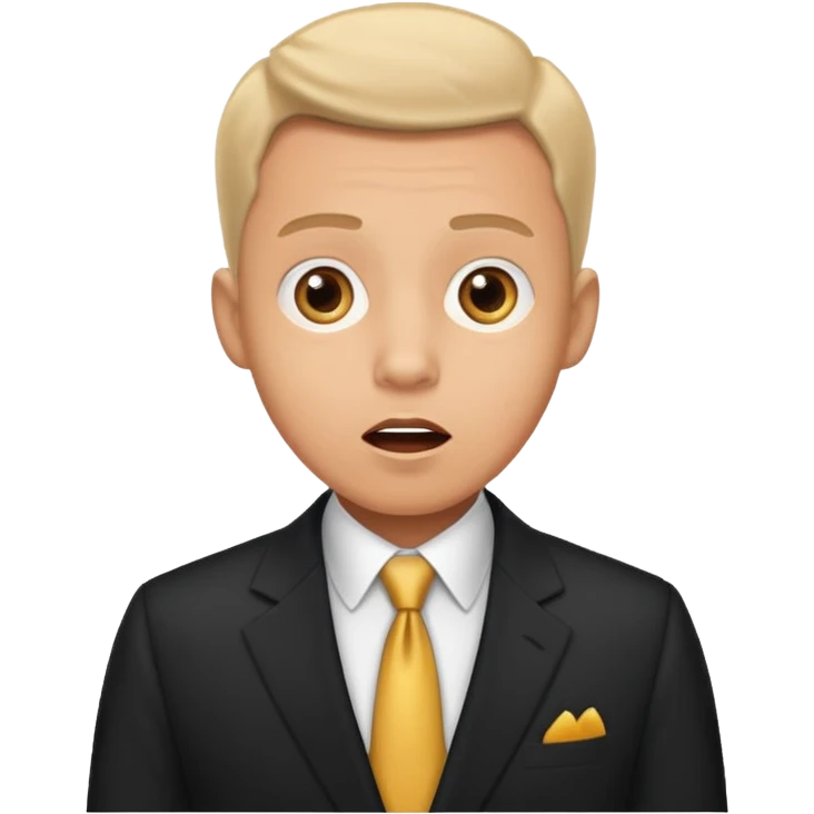 a man in a formal suit surprised emoji