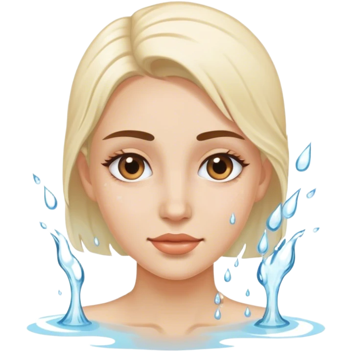 women with water on her face emoji