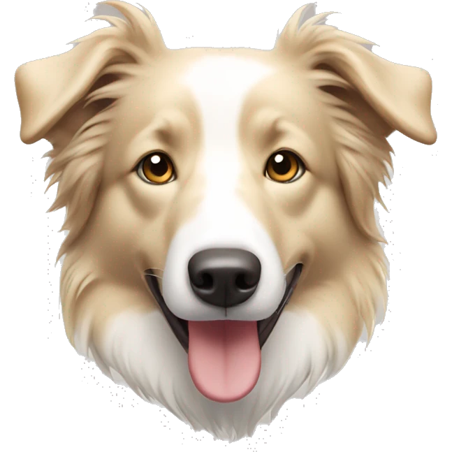 light beige border collie  emoji