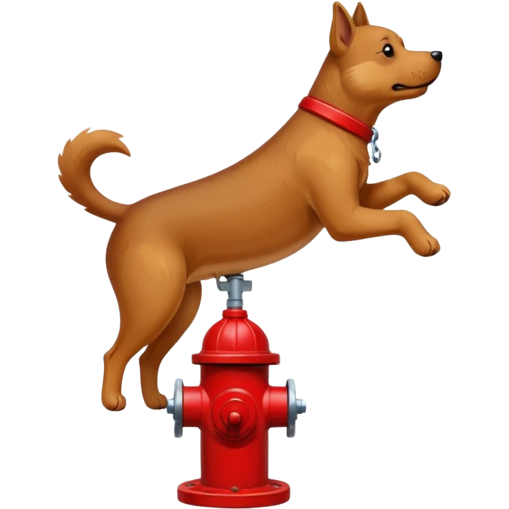 Dog lifting his back leg peeing on fire hydrant  emoji