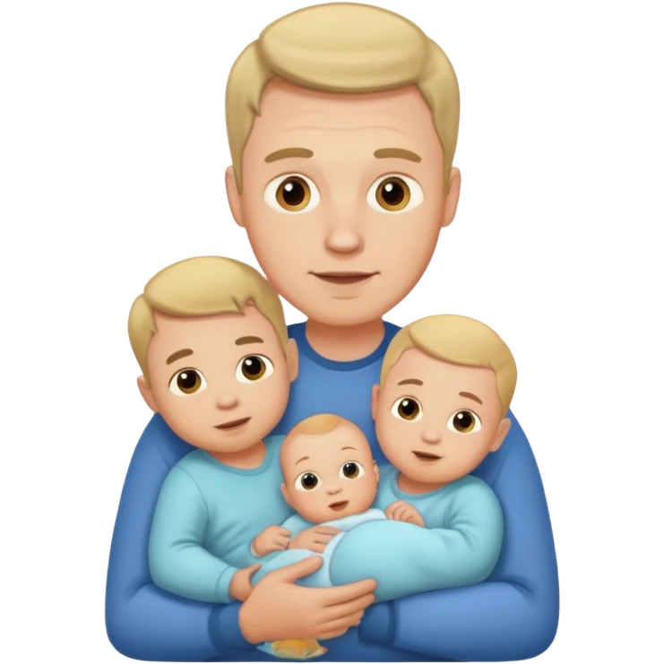 white man with three babies emoji