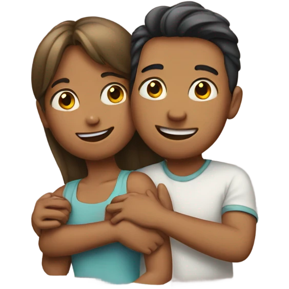 Boy and girl hugging emoji