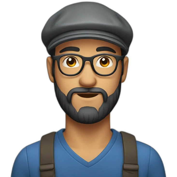 guy with flatcap, glasses and beard emoji