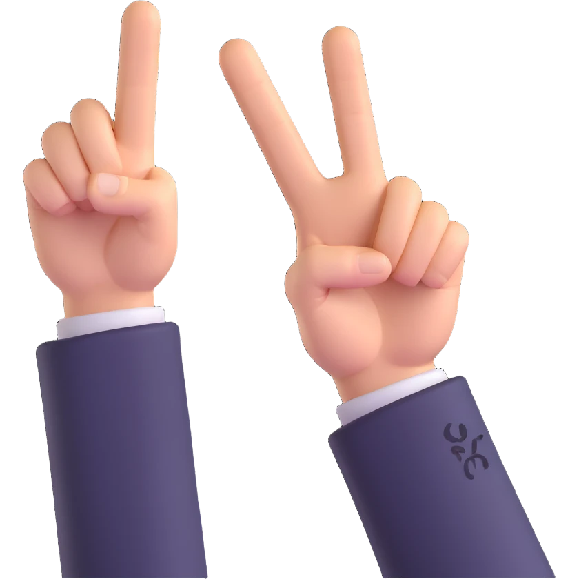 victory sign with two fingers emoji