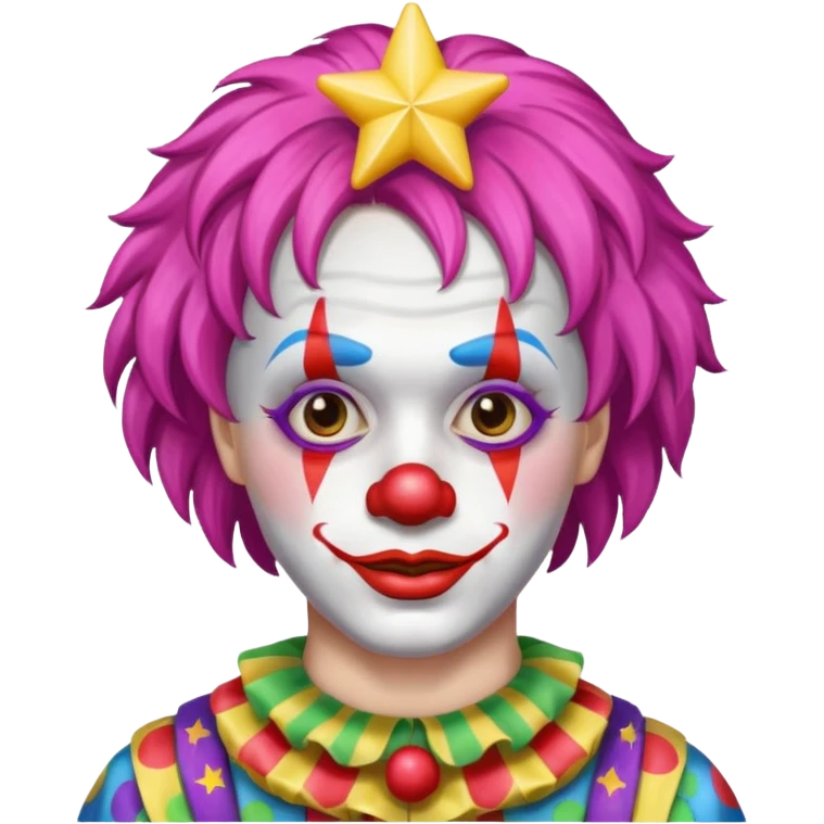 Clown with star-painted face emoji