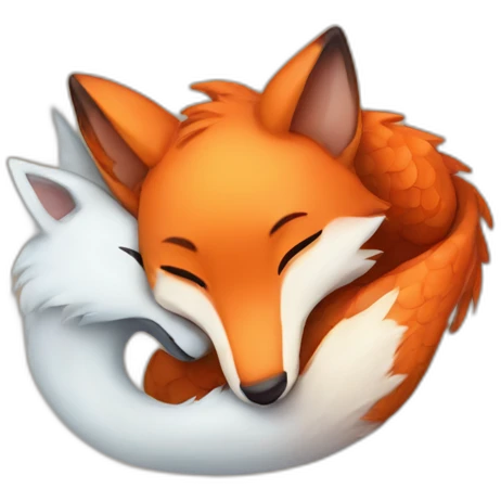fox and dragon cuddling emoji