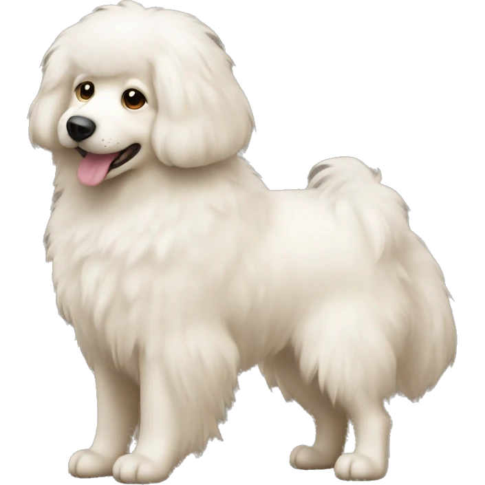 A white fluffly dog almost beige emoji