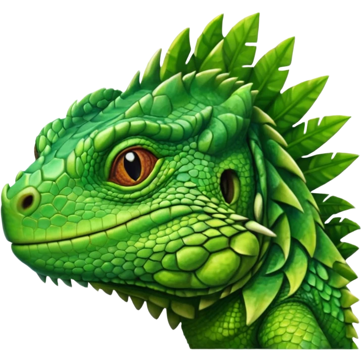 
simple iguana, front face view emoji