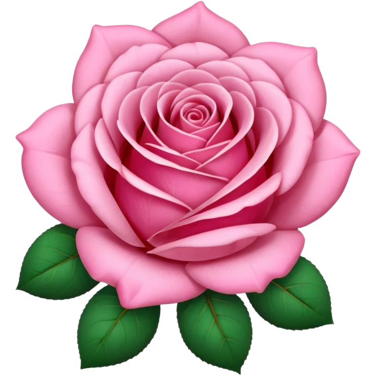 pink rose with heart-shaped petals, gentle and pretty emoji