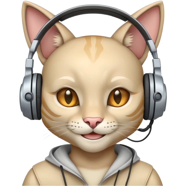 a smiling cybercat wearing headphones emoji