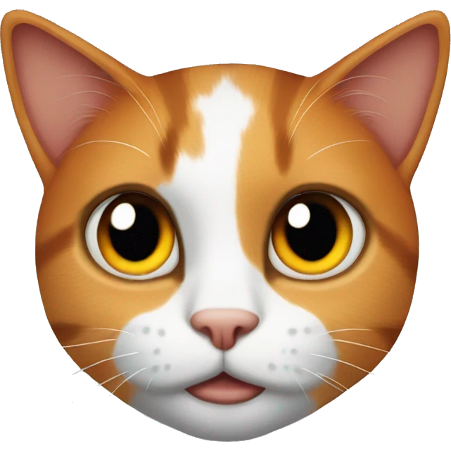 Half black half orange faced cat emoji