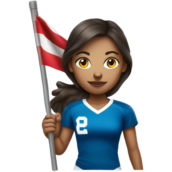 Brunette lighter skinnned girl playing flag football  emoji