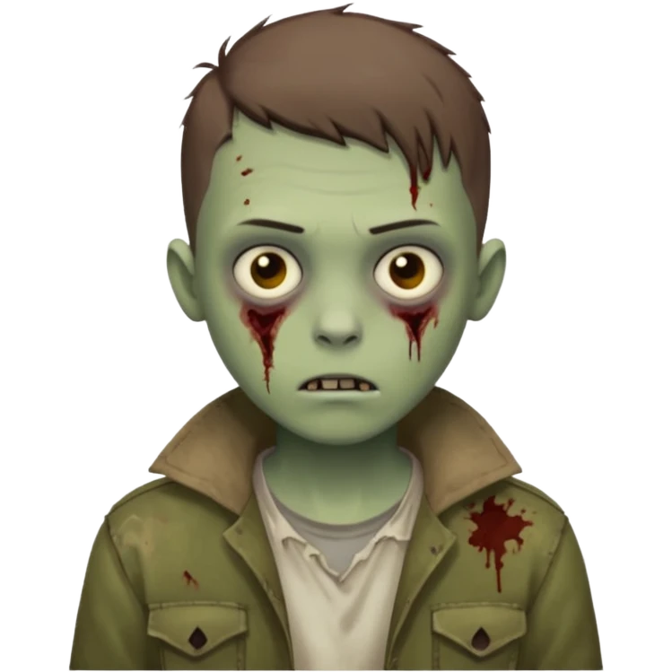 boy zombie with an brown buzzcut hairstyle emoji