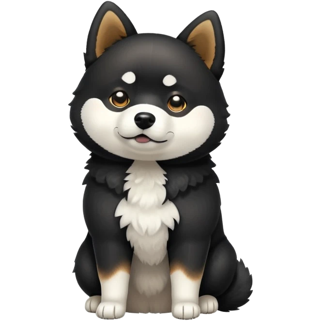 cute black Shiba Inu dog standing full body view emoji