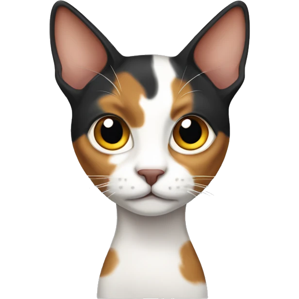 Skinny calico cat emoji