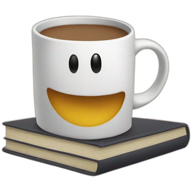 A mug on a book emoji