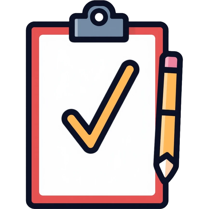 clipboard with checkmark, job finished, completed task emoji