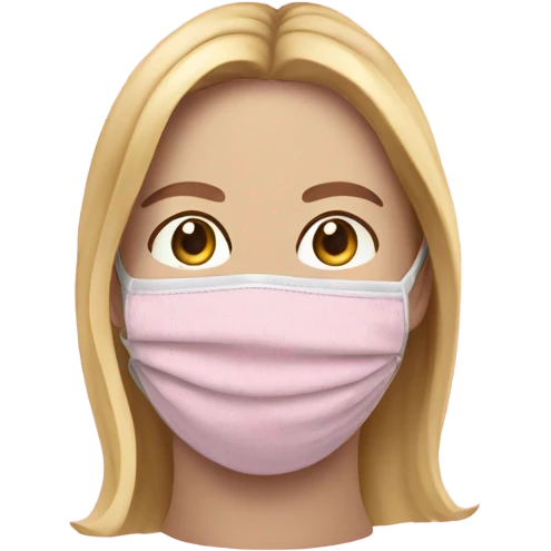 fabric face mask in light pink packaging emoji