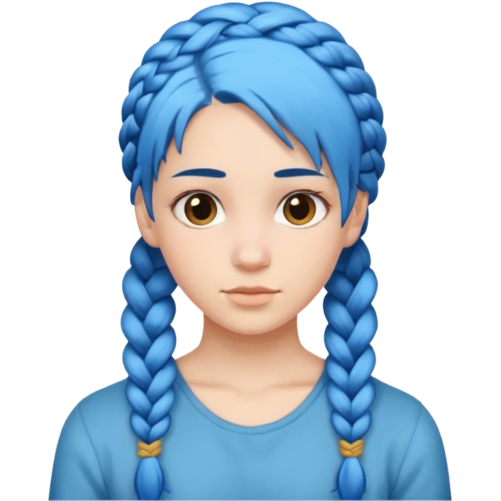 Braided Blue Hair emoji