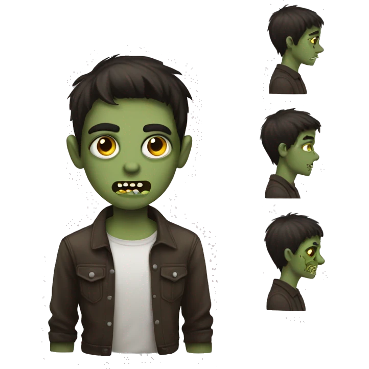 boy zombie teen with dark brown hair medium emoji