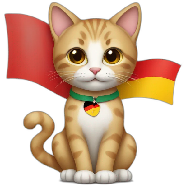cat holding a german flag emoji