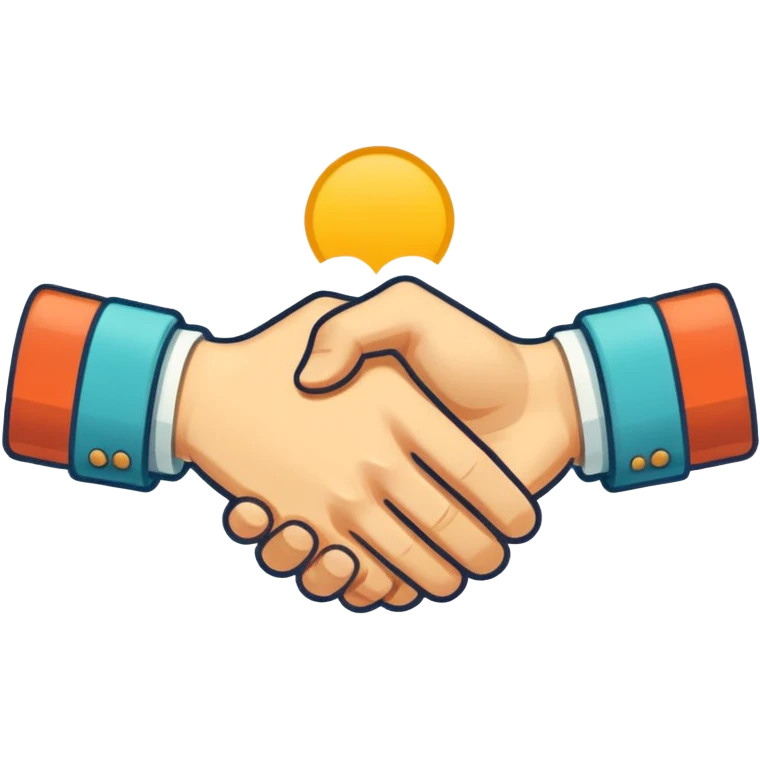 make me a retro style sticker handshake  emoji