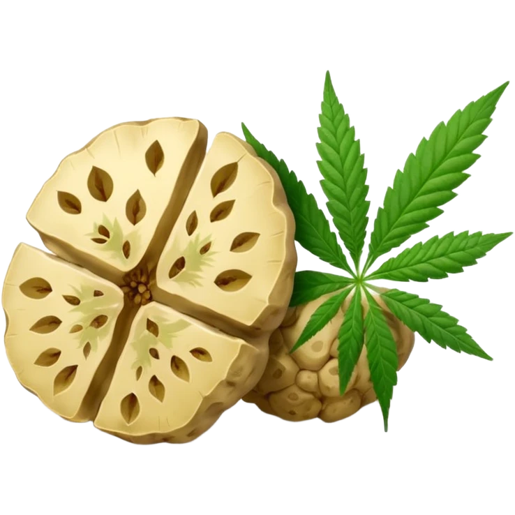slices of white truffle with cannabis leaf emoji