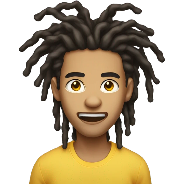 lightskin guy with 2 strand dreads yelling emoji
