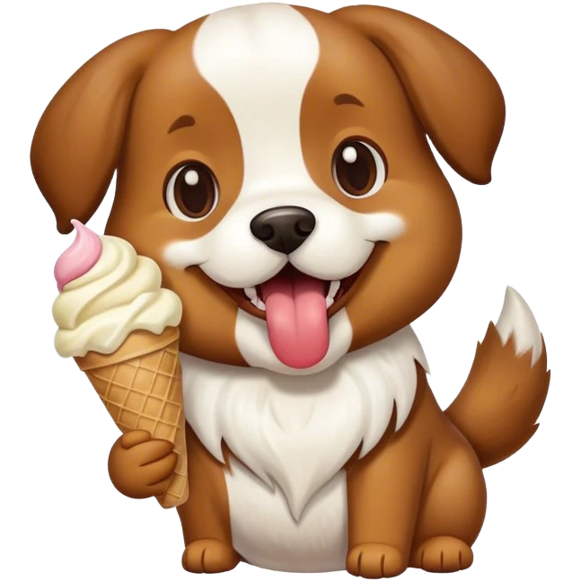 Dog eating an ice team emoji