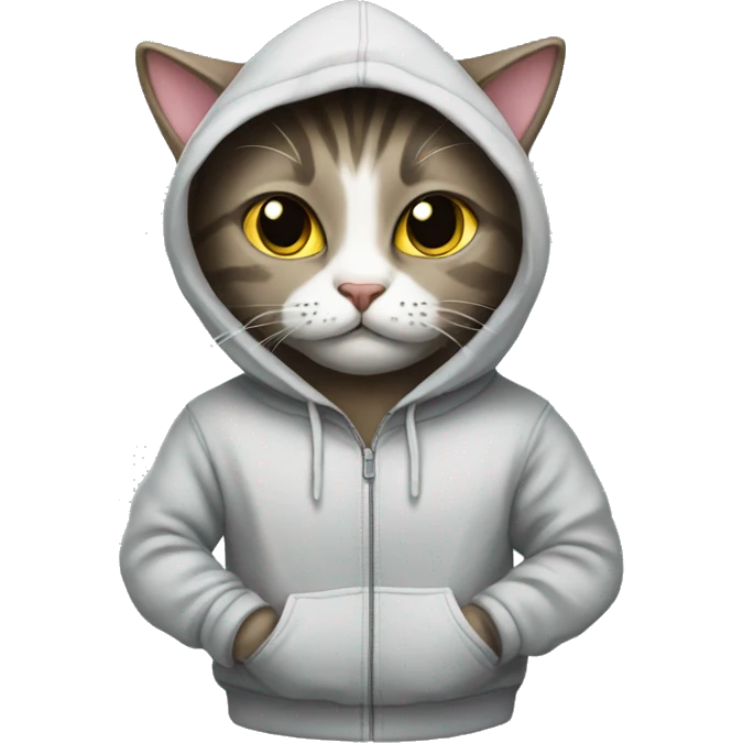 Cat wearing the hoodie emoji