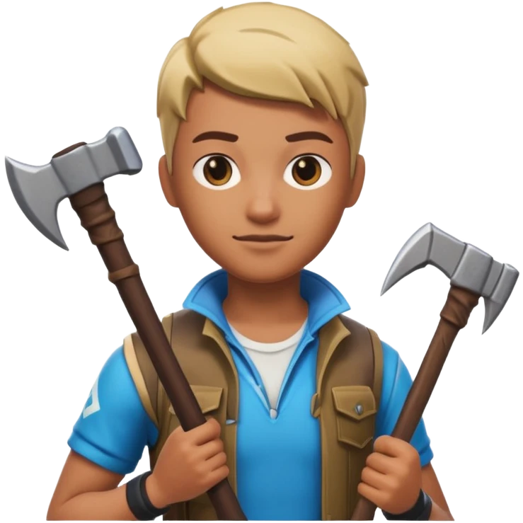 Fortnite skin holding pickaxe  emoji