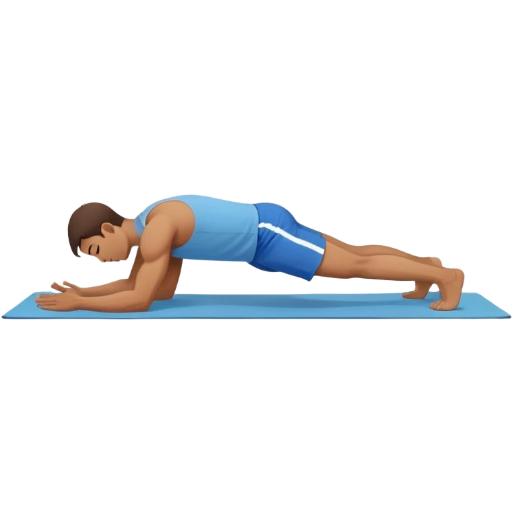 man with blue shorts Plank To Updog yoga emoji