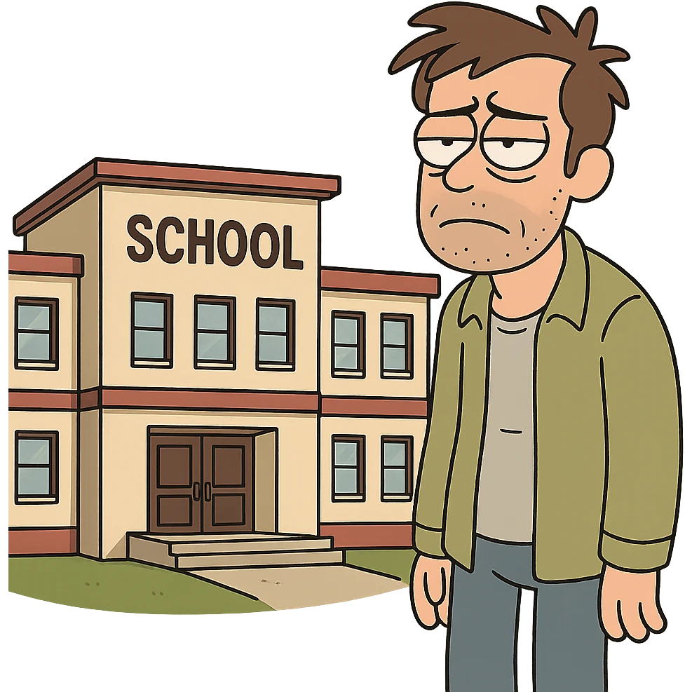 flat toon style school building emoji
