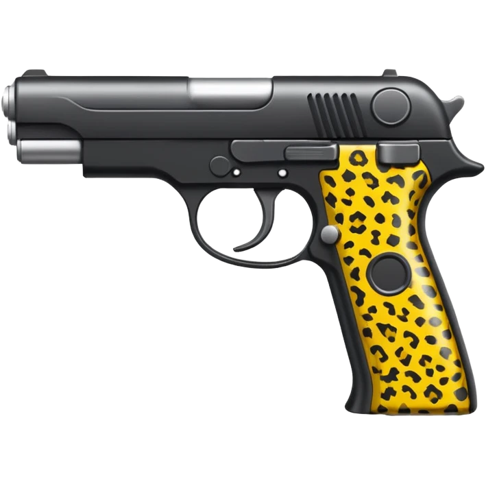 gun with bold yellow and black leopard print pattern emoji