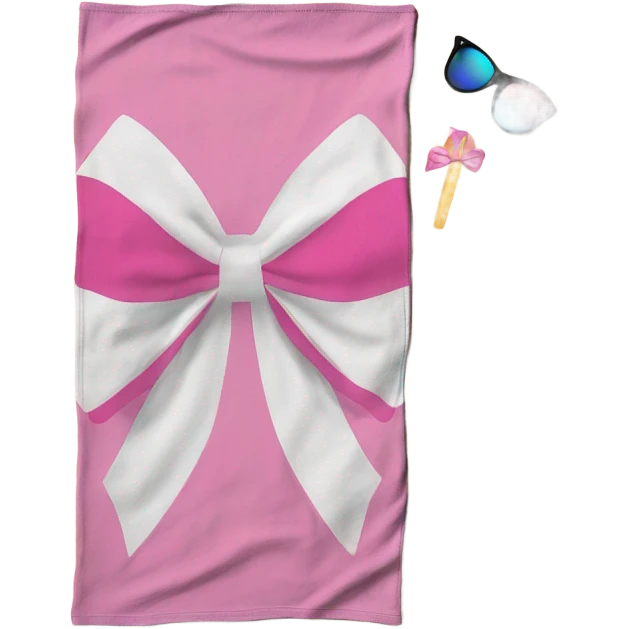 Pink bow beach towel emoji