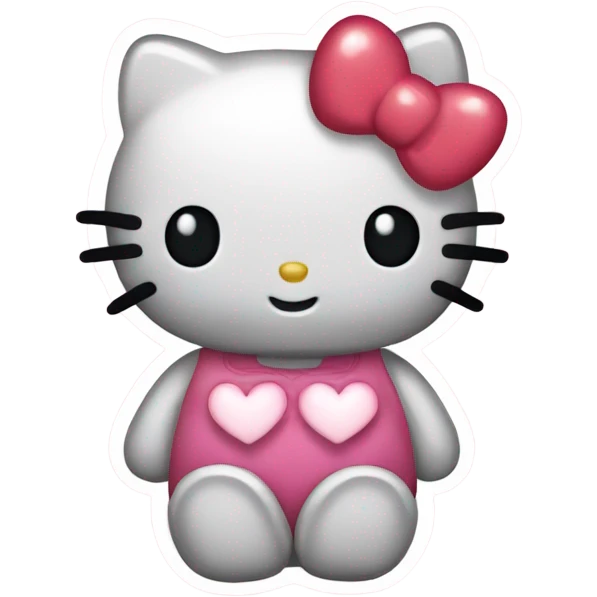 hello kitty with heart emoji