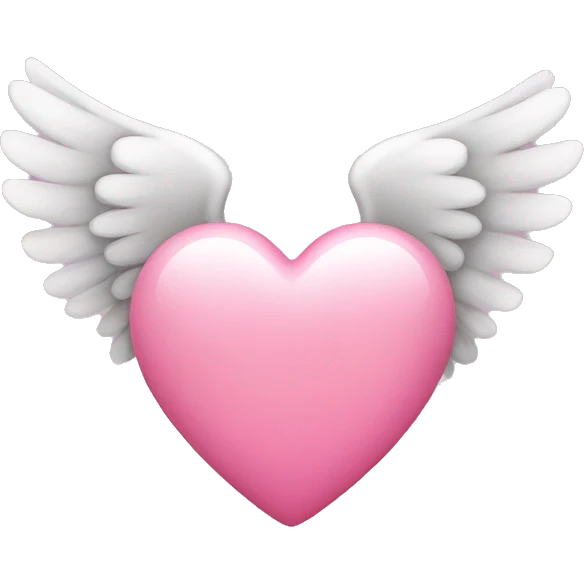 Pink heart with angel wings emoji