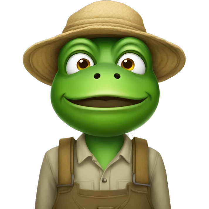 Frog farmer emoji