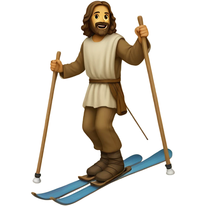 Jesus skiing emoji