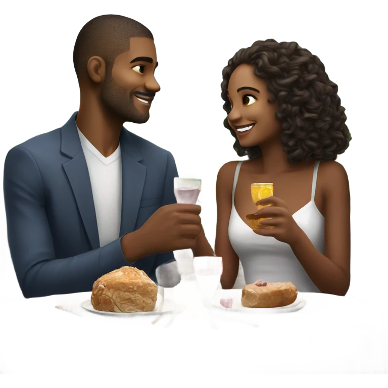 Hyper Realistic Romantic date for stunningly beautiful couple emoji