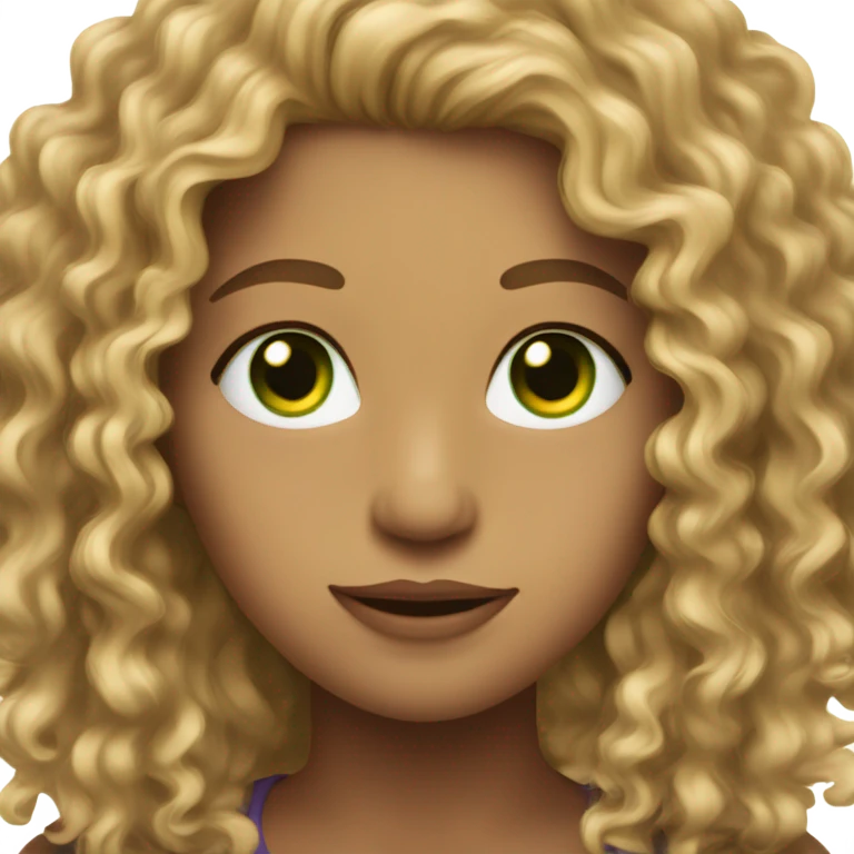 Dirty blonde curly hair with green hazel eyes  emoji