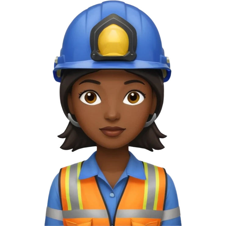 black woman wearing safety helmets emoji