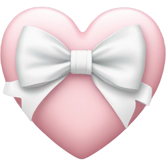 Pastel pink heart with white bow emoji