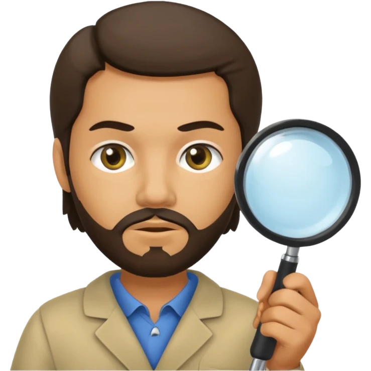 Sócrates mirando con una lupa  emoji