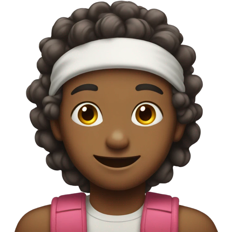 smiling boy in hairband portrait emoji