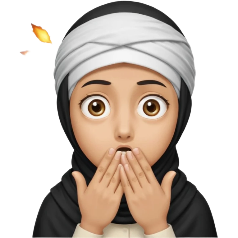 **المشهد**: وجه مصدوم، عيون كبيرة، يديه تغطيان فمه، مع "تأثير انفجار" صغير خلفه (مثل دخان أو شرر).
- **اللمسة**: قبعة تقليدية (مثل الشماغ أو الكوفية) مائلة على رأسه كرمز للبراءة!
 emoji