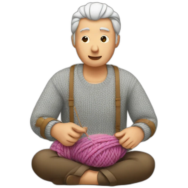 Man knitting emoji
