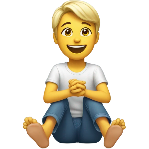 a happy person wiggling their toes emoji