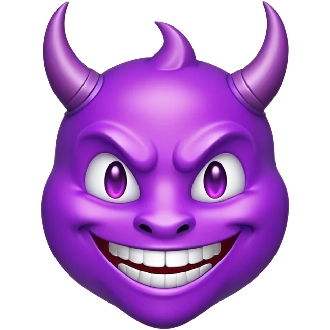 Standard classic emoji of purple colored devil smiling emoji