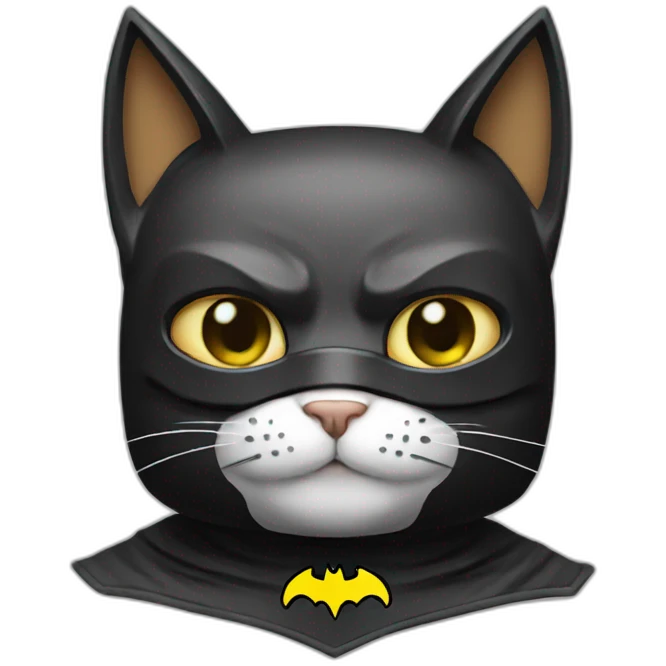 Cat wearing batman costume and mask emoji